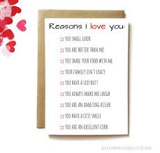 Funny Anniversary Card Love Card For Boyfriend Girlfriend Husband Wife Reasons I Love You Funny Love Cards Birthday Cards For Boyfriend Cards For Boyfriend
