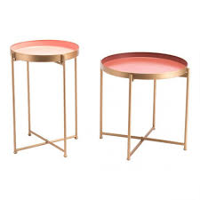 A11512 Red Short End Table Pink Pretty In Pink This Lovely Accent Table Will Be The Bright Spot In Any Room Place It Next End Tables Tall End Tables Table