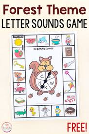 forest theme beginning sounds game printable