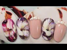 watch nail teach me 1038th phase elegant ladylike lilies 你求窝教 第1038期 优雅女神 百合花 youtube new nail art flower nails cool nail designs