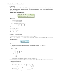 Misal barisan geometri tersebut adalah a,b, dan c maka c/b = b/a = konstan. Bg Dan Dg
