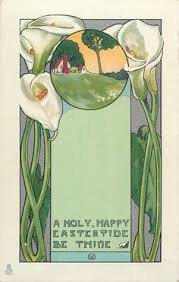 Image Result For Calla Lily Art Nouveau Vintage Easter Cards Easter Postcards Easter Art