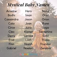 100 Mystical Names Baby Names Baby Name List Cute Baby Names