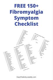 Fibromyalgia Symptom Checklist 150 Symptoms Pdf