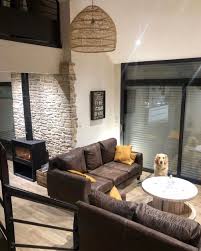 Long Sofa With A Modern Design In 2020 House Interior Leather Sofa Home Living Room