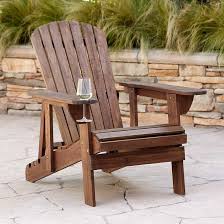kava dark brown wood outdoor adirondack chair w wine holder 78p13 lamps plus in 2021 adirondack chair wood patio chairs fire pit chairs