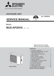 Mitsubishi heavy industries air conditioners technical manual manual number: Muz Ap20vg Service Manual Obh839 Document Library Mitsubishi Electric