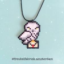 Owl Necklace Harry Potter Perler Beads Hama Beads Design Perler Bead Art