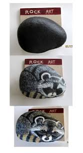 Raccoon Rock Art 3d Stone Hand Painted Raccoon Garden Art Etsy Pet Rocks Stone Art Painted Rocks