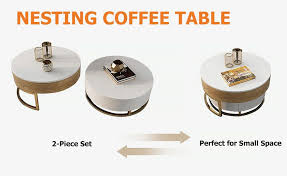 Modern Round Coffee Table With Storage Lift Top Wood Coffee Table With Rotatable Drawers In White Natural White Black Marble White In 2020 Round Coffee Table Modern Coffee Table Coffee Table Wood