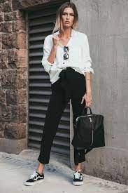99 Incredible Winter Outfits Ideas With Black Pants To Copy Asap Trousers Women Chino Pants Women Black Trousers Women