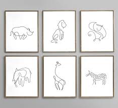 Safari Nursery Decor Animal Line Art Drawing Printable Etsy Nursery Wall Art Printable Printable Nursery Art Safari Nursery Decor