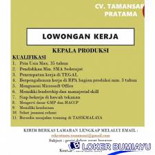 Tong tji merupakan produsen dan perusahaan pengolahan teh menjadi produk produk minuman yang sudah banyak beredar di seluruh indonesia. Lowongan Kerja Kepala Produksi Terbaru 2021