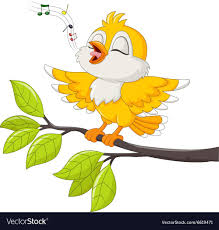 Cartoon Bird On Tree Drawing Cute Yellow Bird Singing Isolated Vector Image On Vectorstock Cartoon Birds Bird Drawings Cartoon Clip Art