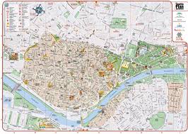 Sevilla viesnīcas un karte visu rajonu karte: Sevilla City Centre Map Karte Von Zentrum Von Sevilla Andalusien Spanien