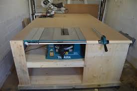 A diy folding table saw stand with folding outfeed table is the perfect addition to a small workshop. Table Saw Installed To Workbench All In One Woodworking Station Part 2 Woodwork Junkie