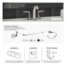 Towel bar offers a sleek setting for your towels and is available in a variety of kohler finishes to complement any decor. Kohler Alteo 24 In Towel Bar In Vibrant Brushed Nickel K 37051 Bn The Home Depot