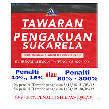 Hampir rm10.1 juta berjaya dikutip lembaga hasil dalam negeri (lhdn) setakat ini sejak program khas pengakuan sukarela diperkenalkan pada november tahun lalu. Tawaran Pengakuan Sukarela Lhdn Taiping