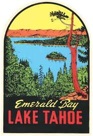 Vintage 1950 S Style Lake Tahoe Nevada California Emerald Bay Travel Decal Sticker State Map In 2020 Lakes In California Lake Tahoe Nevada Emerald Bay Lake Tahoe