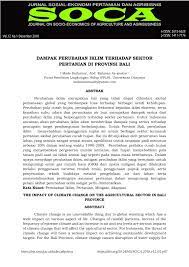 Pdf Dampak Perubahan Iklim Terhadap Sektor Pertanian Di Provinsi Bali