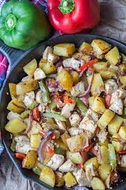 Chicken Potatoes And Peppers Skillet Dinner Glue Sticks And Gumdrops