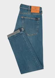 Cinch men's jeans are tough and durable for the rodeo arena or life on the ranch, yet fashionable enough for a night on the town alongside a western shirt. Men S Tapered Fit Mid Wash Blue Black Reflex Jeans Paul Smith Asia