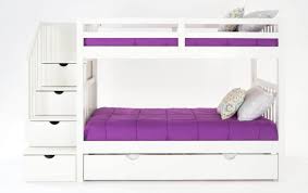 Keystone White Stairway Bunk Bed With 2 Twin Bob O Pedic 6 Memory Foam Mattresses And Storage Trundle Unit In 2020 Stairway Bunk Beds Bunk Beds With Storage Bunk Beds