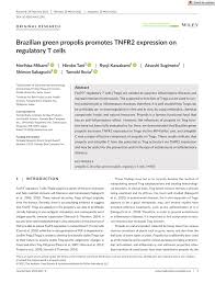 John holtzhausen the sole shareholder of the pty bee tee projects cc integrity, passion, trust principals and work ethic remains as strong as instilled by mr. Pdf Brazilian Green Propolis Promotes Tnfr2 Expression On Regulatory T Cells