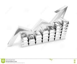 Silver Index Chart Titanium Ingots Stock Photo