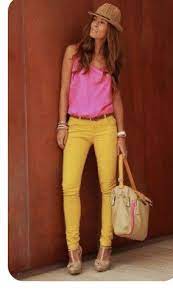 Pin De Iara Rejane Alves En Cores Ropa Ropa De Moda Pantalon Amarillo Mujer