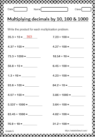 Decimal Multiplication Worksheet For Grade 5 In 2020 Decimal Multiplication Multiplication Worksheets Decimals