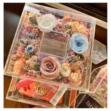This atmosphere creates a very welcoming environment and each bride has their own private consultant for that personal experience with the option of a vip lounge. Floral Jewelry Box