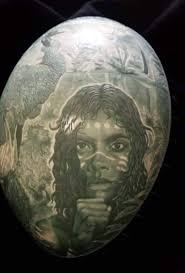 One of the most spectacular Emu eggs ever carved by master craftsman Barry  Bellotti. It is currently for sale @ $2500