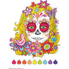 As a fun bonus, the coloring book also contains several pages describing various coloring and patterning techniques, to help show you the possibilities for here are a few examples of images that i colored using markers, colored pencils and gel pens: Day Of The Dead Coloring Book Walmart Com Walmart Com