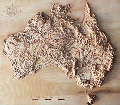 3d Raised Relief Map Of Australia Made From Wood Australia Map Relief Map Wooden Map