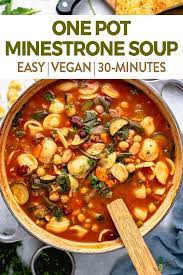One Pot Minestrone Soup 30 Minutes Sweet Simple Vegan Recipe Minestrone Soup Easy Vegan Soup Recipes Minestrone Soup