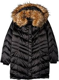 Steve Madden Womens Plus Size Down Filled Puffer Coat With