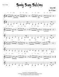 Our work here is done! Spooky Scary Skeletons Easy Guitar Duet Trio Sheet Music Pdf Download Sheetmusicdbs Com