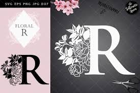 Download R Floral Letter Design Graphic By Thesilhouettequeenshop Creative Fabrica PSD Mockup Templates