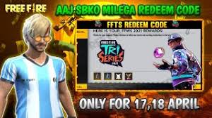 Free fire redeem code for today: Free Fire Redeem Code 17 April Free Fire Redeem Code 17 April Tri Series Redeem Code Youtube