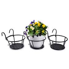 Orz deck flower boxes holder railing planter pot bracket hanging plant flower container for balcony patio fence, large. Homenote Railing Planter 3 Pack Hanging Flower Basket Outside Plant Stand Over Deck Rail Planters For Balcony Easy Assembly Metal Black Buy Online In Antigua And Barbuda At Antigua Desertcart Com Productid 223669410