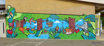 Custom painting a mural on a backyard fence or another outside area could add just the right feeling. Milton Rd Primary School Cambridgeshire Climbing Wall Mural Duvar Fikirler Anaokulu