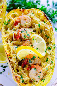 This Low Carb Shrimp Scampi Spaghetti Squash Recipe Is The Perfect Healthier Alter Healthy Squash Recipes Spaghetti Squash Recipes Easy Spagetti Squash Recipes