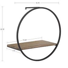 Check out our circle shelf selection for the very best in unique or custom, handmade pieces from our home & living shops. Kate And Laurel Wicks Modern Farmhouse Large Floating Wall Shelf Round Black Metal Frame With White Oak Finish Solid Wood Shelf Board Walmart Com Walmart Com