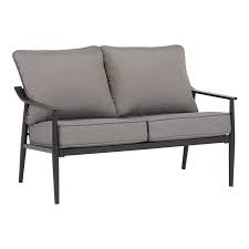 Better Homes Gardens Acadia 2 Piece Patio Loveseat Set With Gray Cushions Walmart Com Patio Loveseat Gray Patio Furniture Patio Lounge Chairs