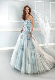 7679 Cosmobella Trouwjurk Covers Bruidsmode Applique Wedding Dress Blue Lace Wedding Dress Ice Blue Wedding Dress