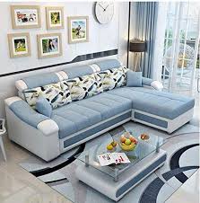 L shaped and corner sofas are one of the modern sofa designs to have transformed and here are our favourite designs: Lillyput Interio Hardwood Modern L Shape Fabric Sofa Sky Blue Standard Size Buy Online In Barbados At Desertcart Productid 103400607