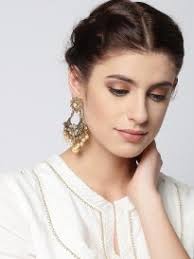 Buy I Jewels White Gold-Plated Kundan-Studded Handcrafted Classic Drop  Earrings