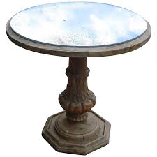 42 w evan coffee table antiqued glass mirror solid birch wood trim black iron. Mirror Top Carved Wood Coffee Table From France Decorative Collective