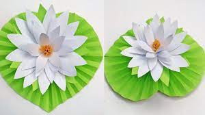 How To Make Water Lily Flower With Paper Diy Paper Water Lily Origami Water Lily Flower Diy Crafts Paper Flowers Diy